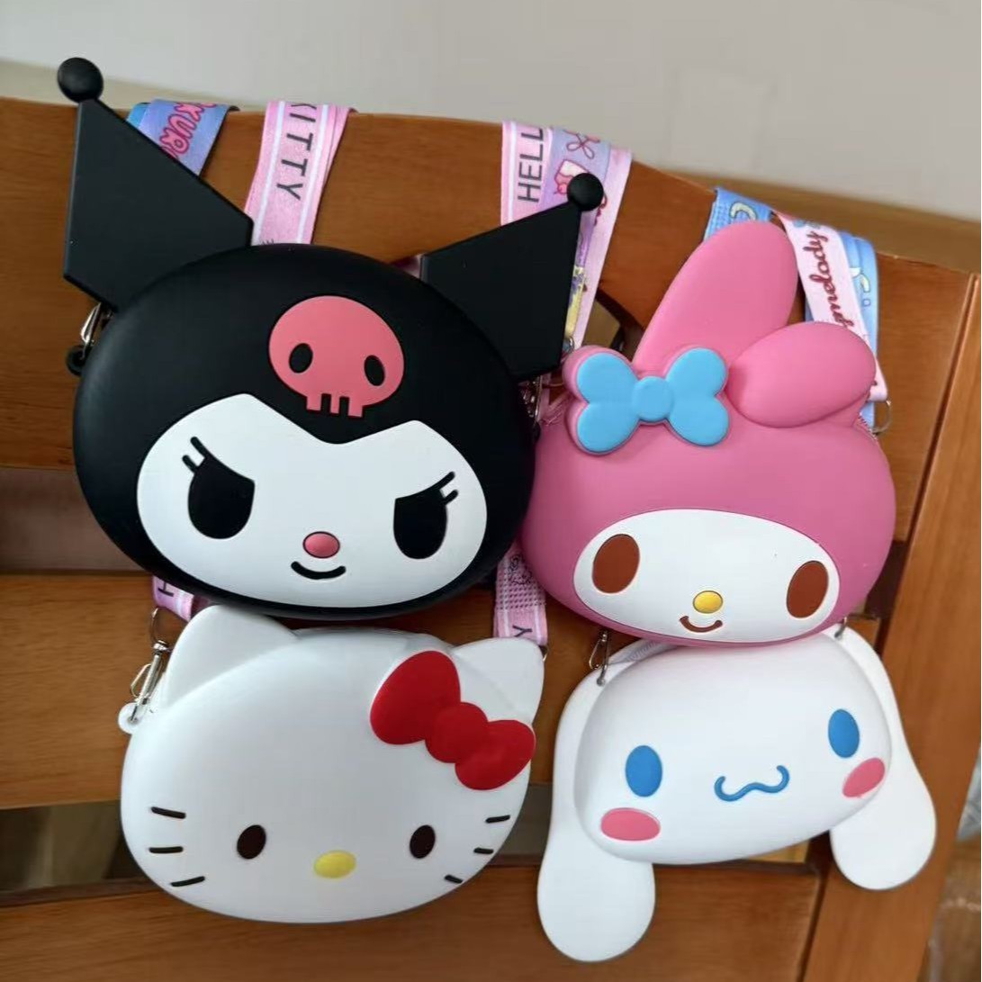 Sanrio Mini Cute Coin Purse New Silicone Crossbody Bag for Boys, Girls, and Students