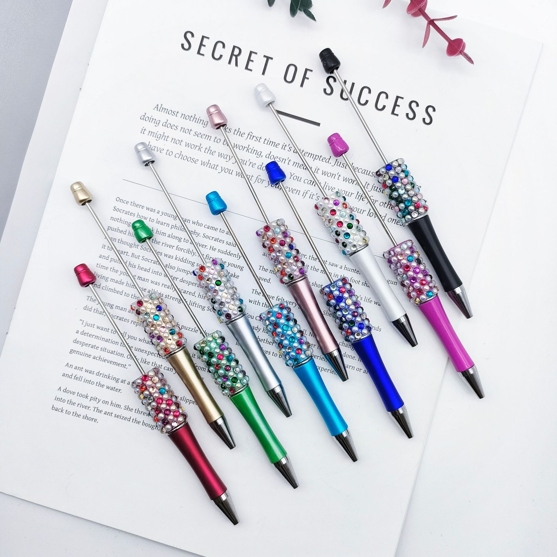 Diamond agate rollerball pen pearl