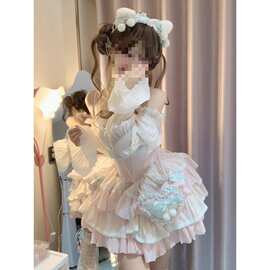 甜妹Lolita洛丽塔公主裙法式初恋奶甜蓬蓬蛋糕裙收腰仙女连衣裙春