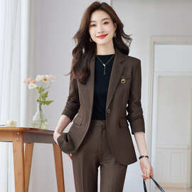 秋冬款职业装女套裤商务正装时尚 一粒扣办公室会议出差工作服