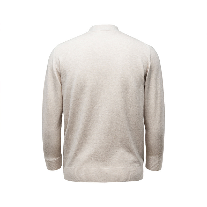 Suéter de lana de cuello medio alto de hombre otoño y invierno nuevo color sólido overcoat de punto superior de viento lento suéter de hombre camisa base