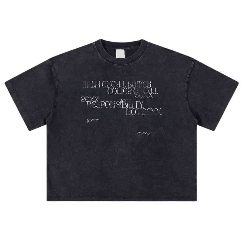 NOTSEXX letter slogan digital white ink direct injection 260g cotton do old boxy loose short sleeve t-shirt men NOTSEXX letter slogan digital white ink direct injection 260g cotton do old boxy loose short sleeve t-shirt men