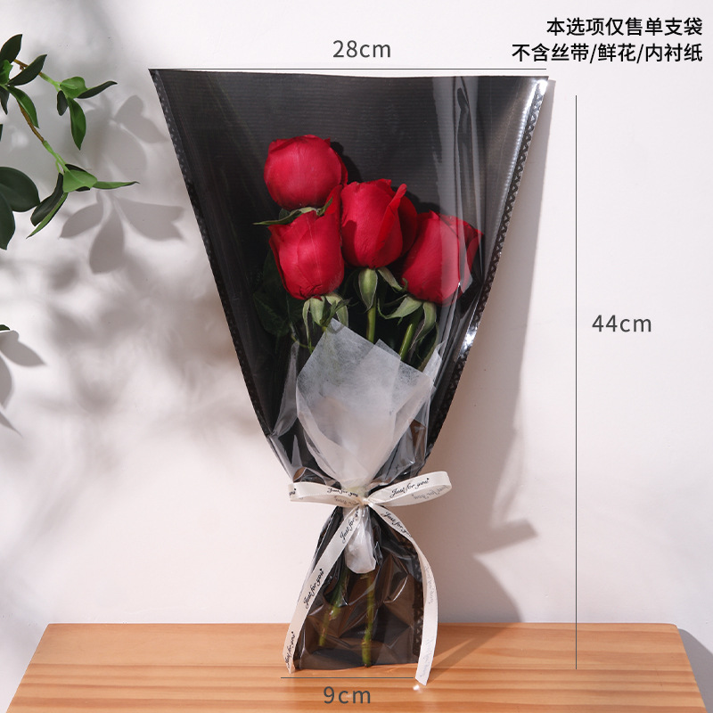 Flor de embalaje multi-bolsa DIY OPP transparente Inglés Flor de embalaje sola bolsa de vidrio impermeable solo ramo de embalaje bolsa