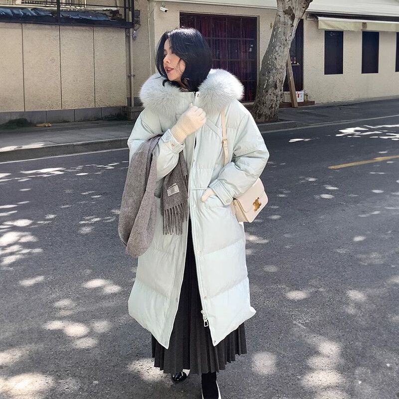 羽绒服2025年女款新款中长款时尚学院风高级感加厚长款冬季外套|undefined