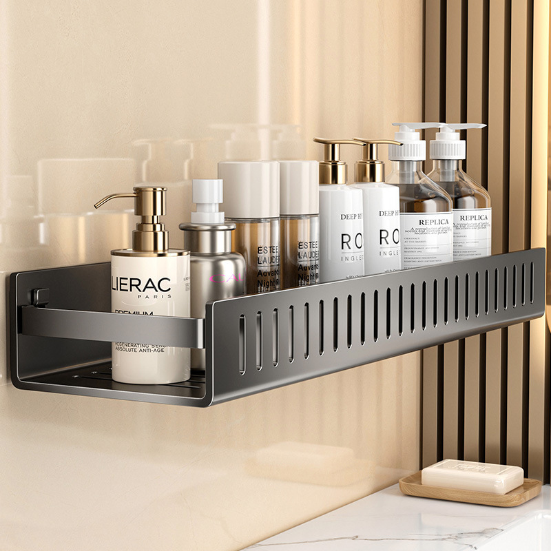 Home Bathroom Wall-Mounted Punch-Free Cut Out Design Storage Shelf Multi-Functional Storage and Placement Hanging Rack Home Bathroom Wall-Mounted Punch-Free Cut Out Design Storage Shelf Multi-Functional Storage and Placement Hanging Rack