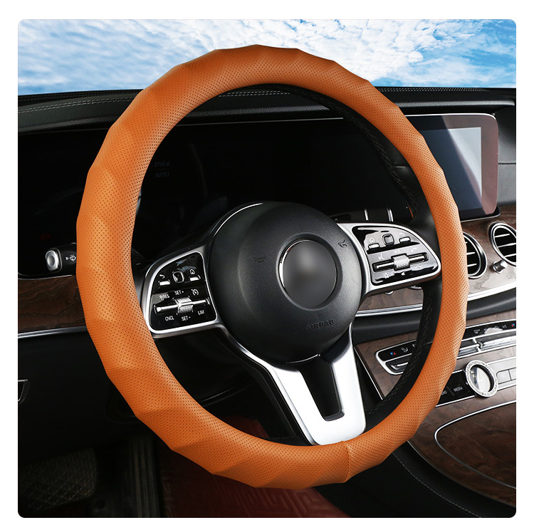 Cross-Border Napa Leather Hand-Shaped Style Car Steering Wheel Cover for 4S Store Car Interiors, Suitable for All Seasons