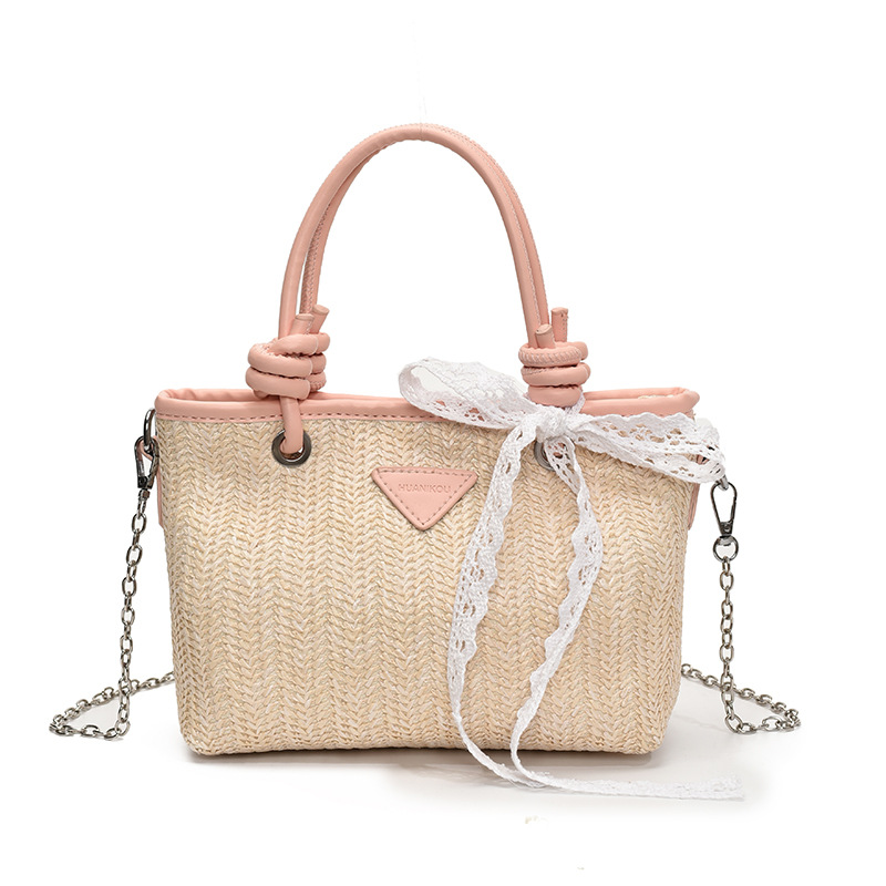 Bolsa de balde de mano de verano explosivo 2025, nueva bolsa de paja de vacaciones en la playa para viajar al trabajo, bolsa de hombro de alta calidad