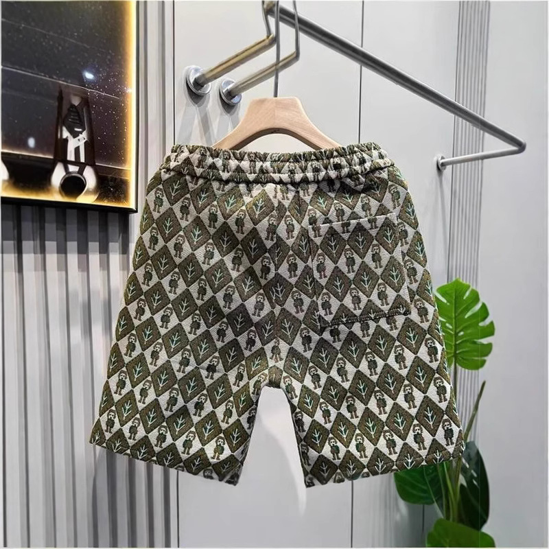 Breathable Men's Casual Shorts With Adjustable Drawstring & Trendy Print - Loose Fit Quick-Dry Sport Shorts For Summer_viptrois.com