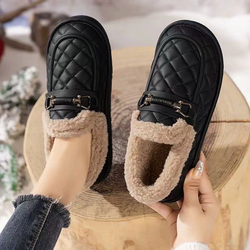 Зимние женские хлопчатобумажные ботинки из бобов меховые ботинки зимой