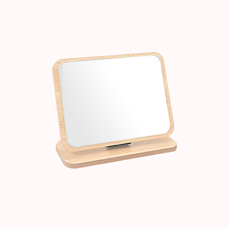 Espejo de maquillaje de escritorio de madera HD de un solo lado espejo de tocador de escritorio dormitorio regalo de cumpleaños con letras