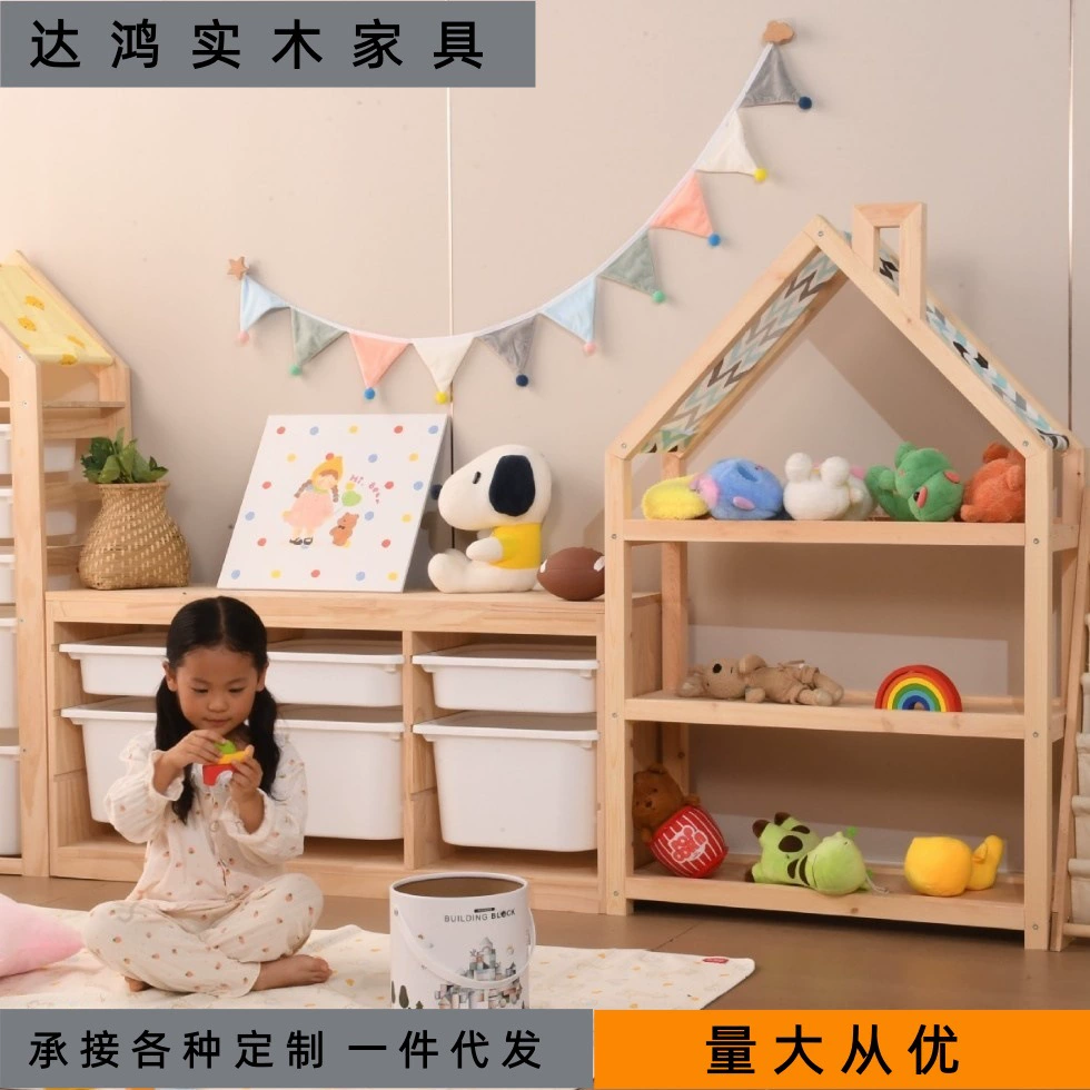 Детская игрушечная книжная полка из цельного дерева, стеллаж для хранения «два в одном», домашняя гостиная, автомобильная книжная полка, многослойная полка для хранения