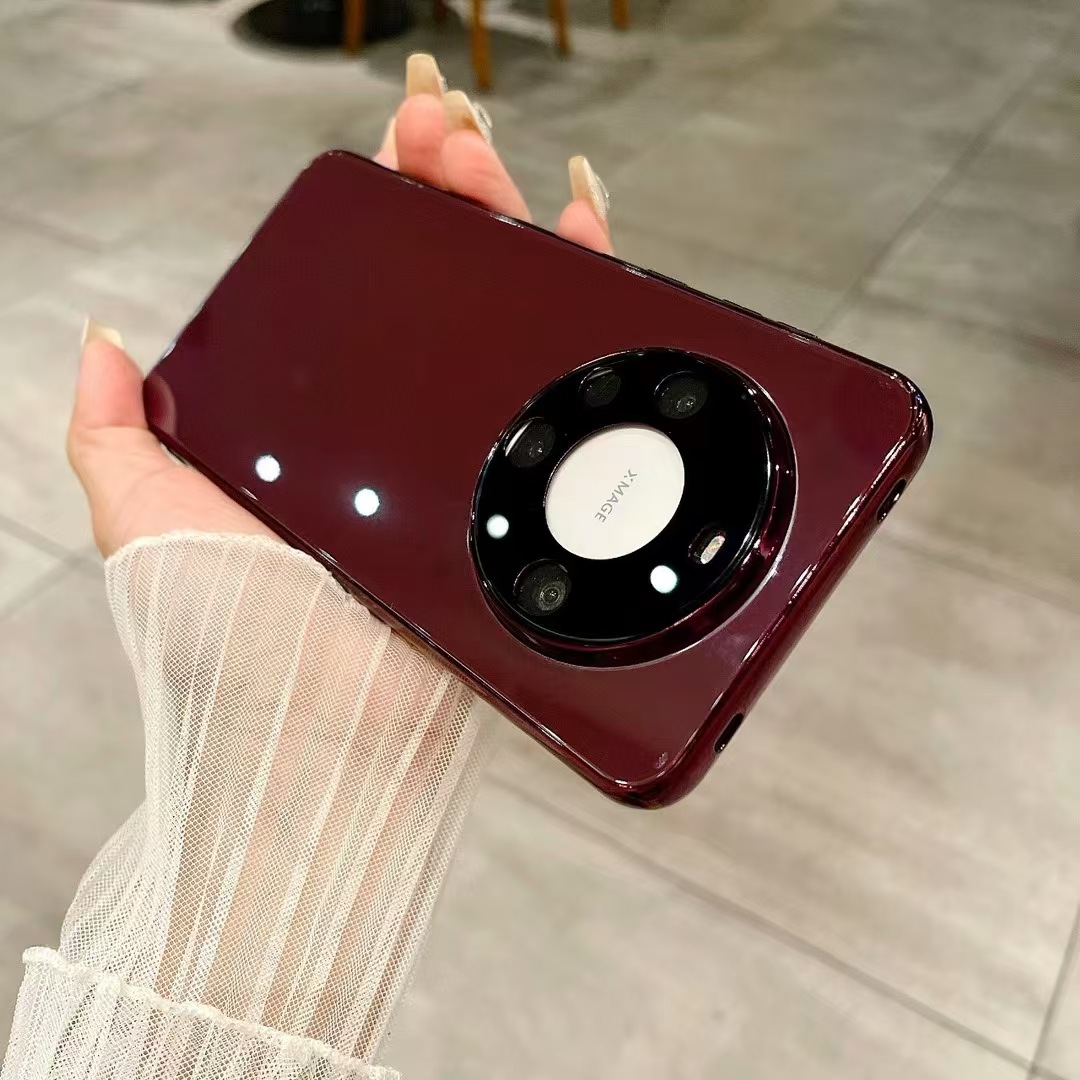 Enchapado en color puro Apple 16ProMax carcasa de vidrio cristal de hielo Huawei mate70pro carcasa del teléfono móvil para Huawei p70