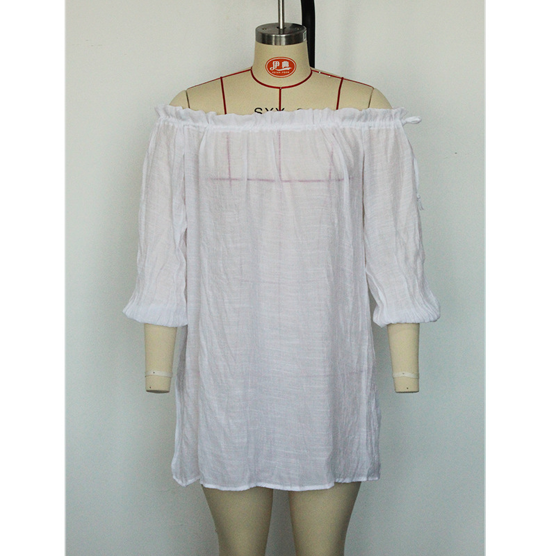 Womenu0027S Fashion Solid Color Cotton Polyacrylonitrile Fiber Cover Ups 1 Piece