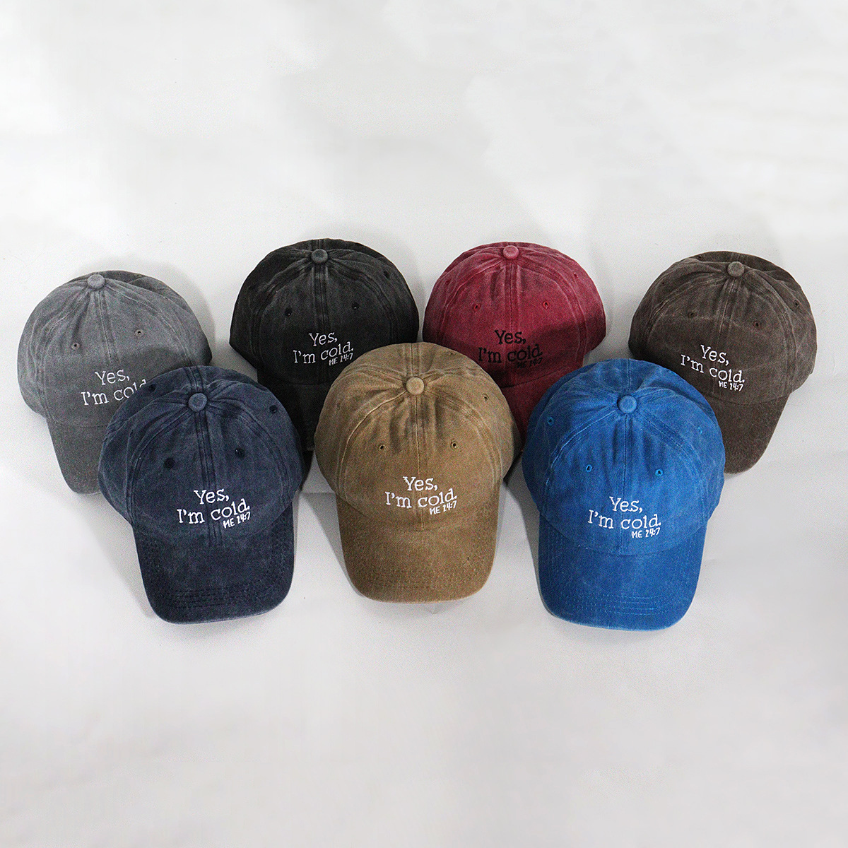 Casquette de baseball délavée brodée avec lettre Oui au design tendance unisexe pour hommes et femmes avec dessus souple_voghion.com