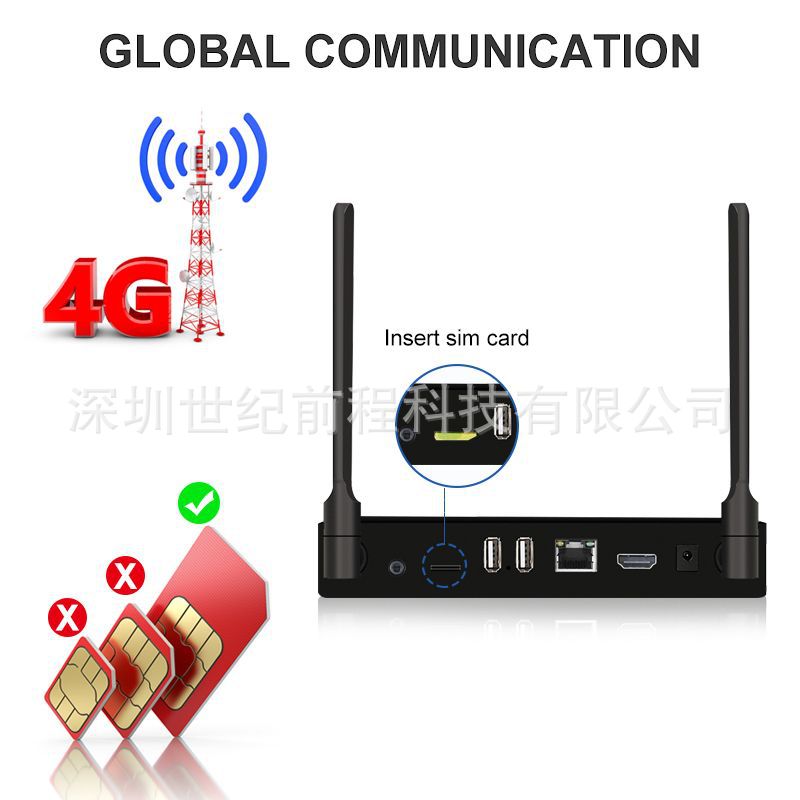 M96-4G 4G LTE 机顶盒 双频WiFi+BT 4K电视盒 TVBOX  国内外SIM卡