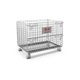 Wholesale storage cage hollow plate storage cage cart folding mobile galvanized with wheel turnover box shelf metal