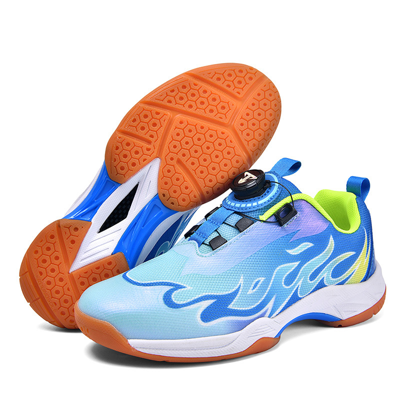 Nuevos zapatos de bádminton infantiles Beacon transfronterizos jóvenes ligeros respirables y amortiguadores botones giratorios zapatos de tenis de mesa