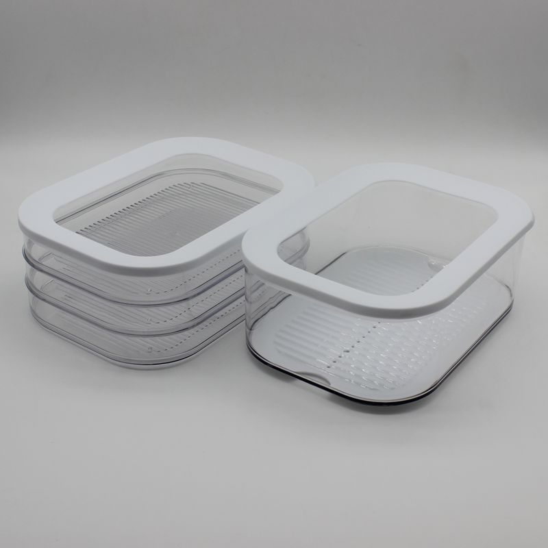Caja de almacenamiento transparente transparente para lavado a máquina especial transfronterizo con tapa para refrigerador de cocina de grado alimenticio