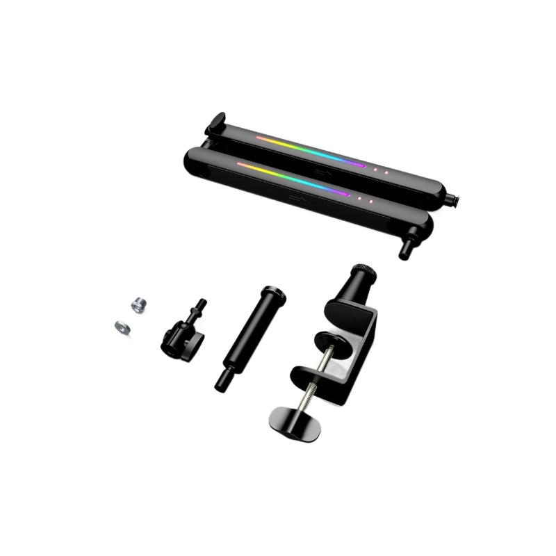 Mikrofonarm mit RGB-Beleuchtung, Desktop-Mikrofon für Live-Streaming, universeller, faltbarer Aluminiumständer für Mobilgeräte_voghion.com