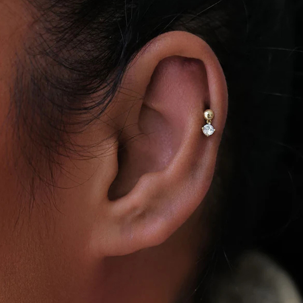 2g Weight Zircon Inlay Material Ear Studs Classification 1 Piece Quantity Daily Occasion 925 Sterling Silver Material Geometric Pattern Women's Gender Plating Design Simple Style Style 1 Piece Ear Cartilage Rings & Studs Simple Style Geometric 925 Sterling Silver Plating Zircon 70