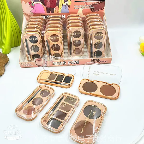 Cross-Border Multi-Color Eye Shadow, Eyebrow Powder, Blush, Waterproof, Sweat-Proof, Non-Removable, Smudged Eye Shadow, Highlighter, Essential for Beginners