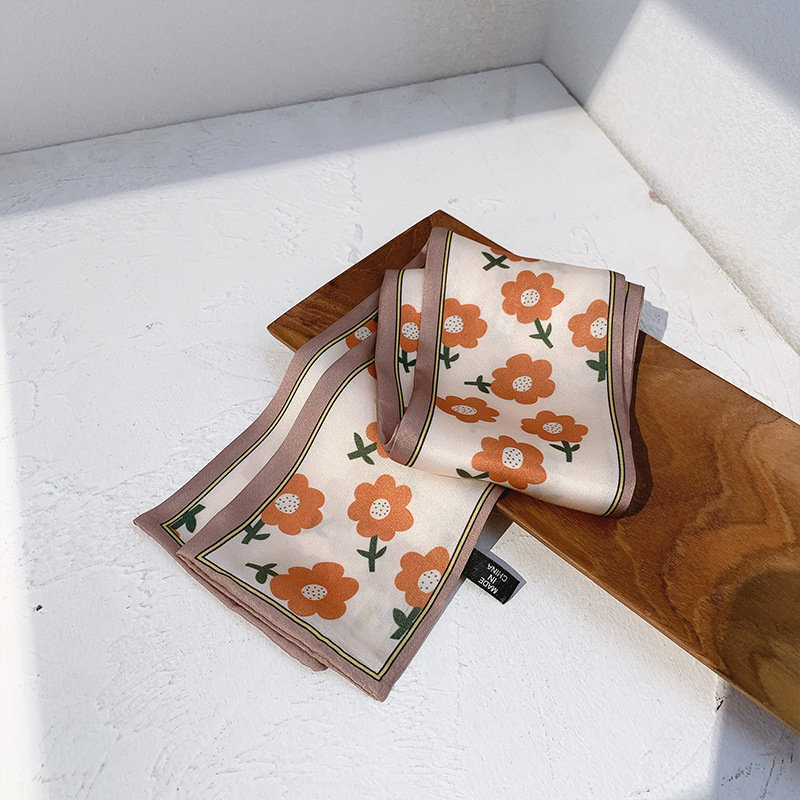 Nanfa Manor flores retro bufandas de seda flotantes arco anillo de cabello dulce chica cuerda de cabello cabeza cuerda de cabello adornos de cabello versátiles