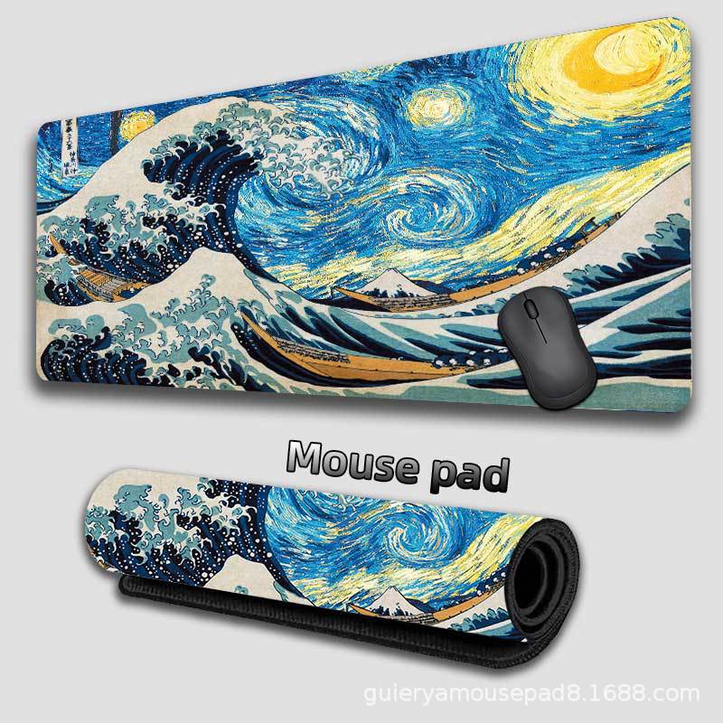 Kanagawa Waves Japanese Wind Alfombrilla de ratón súper grande transfronteriza Alfombrilla de escritorio de oficina personalizada Alfombrilla de ratón para teclado Mousepad