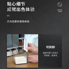 Seasoning box, spice jar for salt, kitchen storage set, household organizer—stainless steel, multi-compartment design