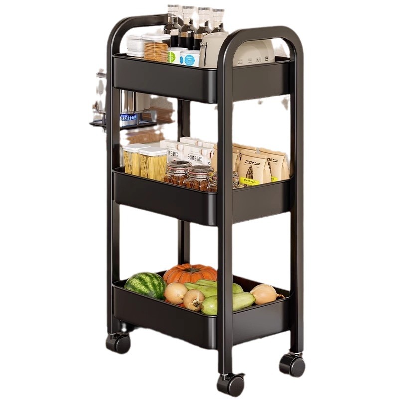 Cocina multifuncional carro de verduras estante de almacenamiento piso multicapa casera de frutas y verduras cesta de almacenamiento estante de snack