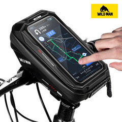 WILD MAN bicycle handle bag EVA hard shell mobile phone touch screen mountain rainproof bike bag cross-border cycling first bag