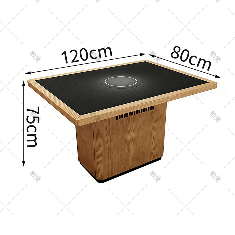 Mei Guoyun Guichuan Mountain Wildwind Restaurant tarjeta de mesa de mármol de madera maciza olla caliente silla estufa electromagnética integrada comercial