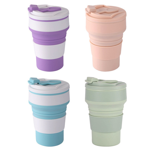 Silicone outdoor water cup foldable retractable silicone cup multifunctional travel coffee cup convenient to carry water cup