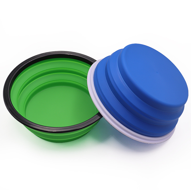 Mascota de silicona plegable tazón de fuente de agua para mascotas perro portátil perro tazón de fuente de agua potable gato tazón de fuente al por mayor