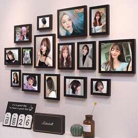 美发店发型装饰挂画发廊图片墙壁画理发店装饰画相框背景墙