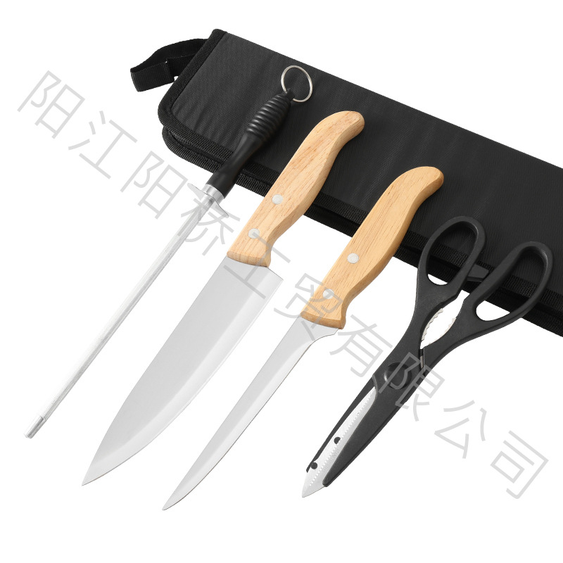 Fuente de fábrica de acero inoxidable set de herramientas de parrilla de camping al aire libre set de herramientas de cuchillo de picnic bolsa portátil herramientas de parrilla