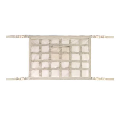 Car Ceiling Storage Net Storage | Car storage bag/box - the-sixth-generation-beige-30-grid-double-layer-double-pocket-luxury-7050cm