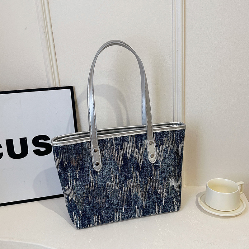 Nueva bolsa de mano, bolsa de mujer, bolsa de trabajo de gran capacidad, bolsa de viaje, bolsa de lona de mujer, bolsa de hombro de alta calidad, sequinilla