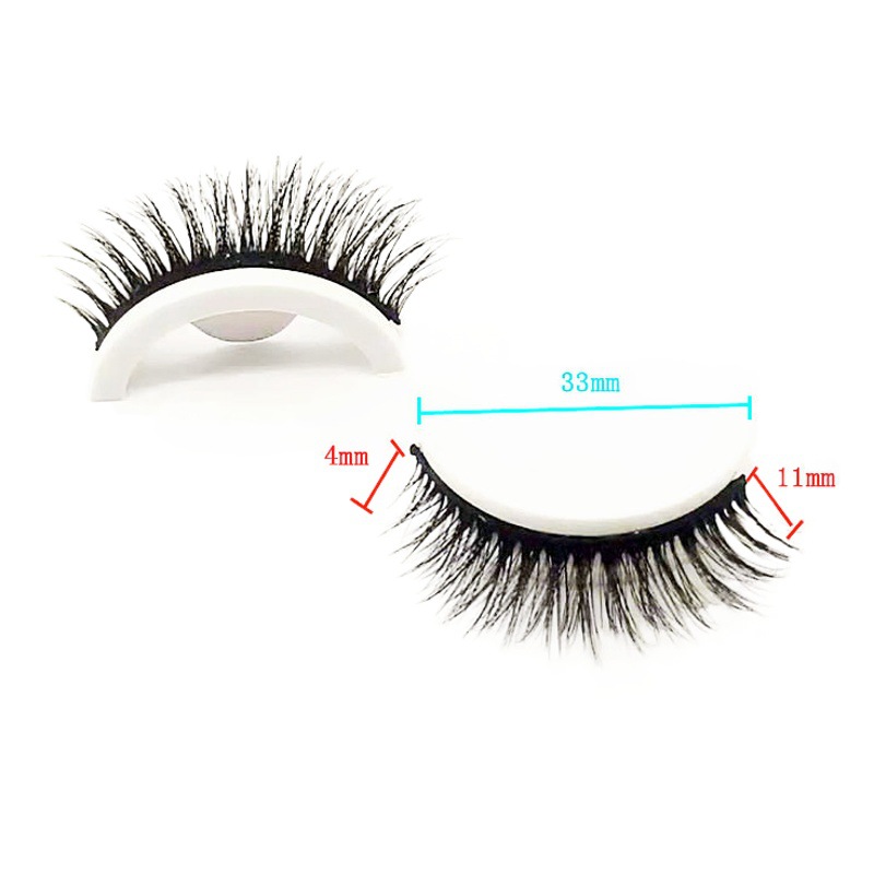 Caja de cristal autoadhesiva pestañas postizas sin pegamento natural grueso 2 segundos palillo rápido pestañas autoadhesivas al por mayor