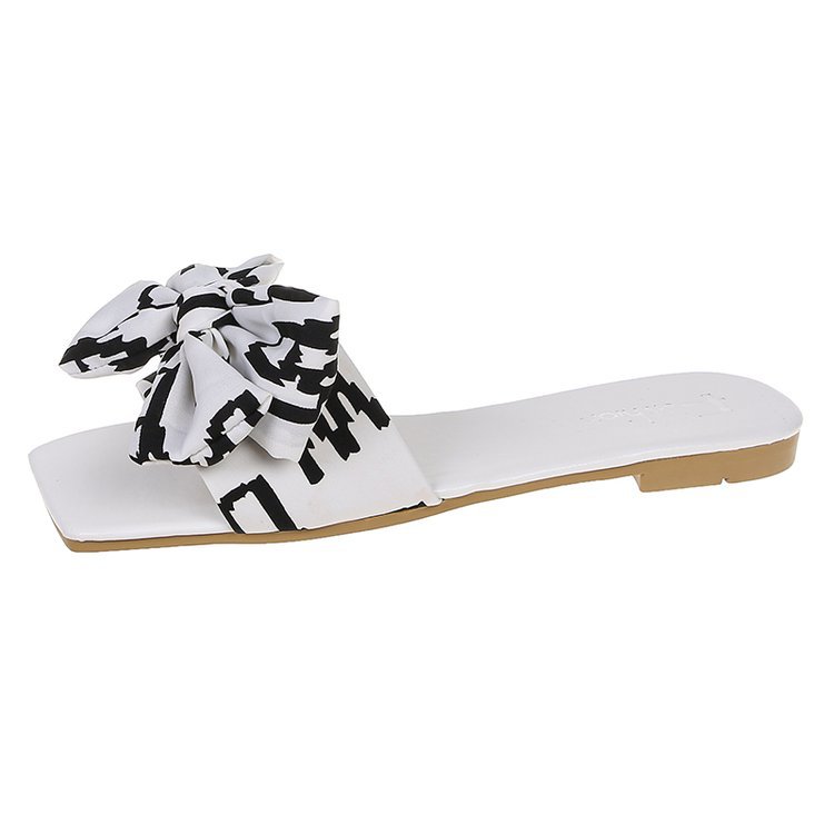 Large size flat bottom to wear externally. 2024 summer new floral bow shaped slippers for women_voghion.com