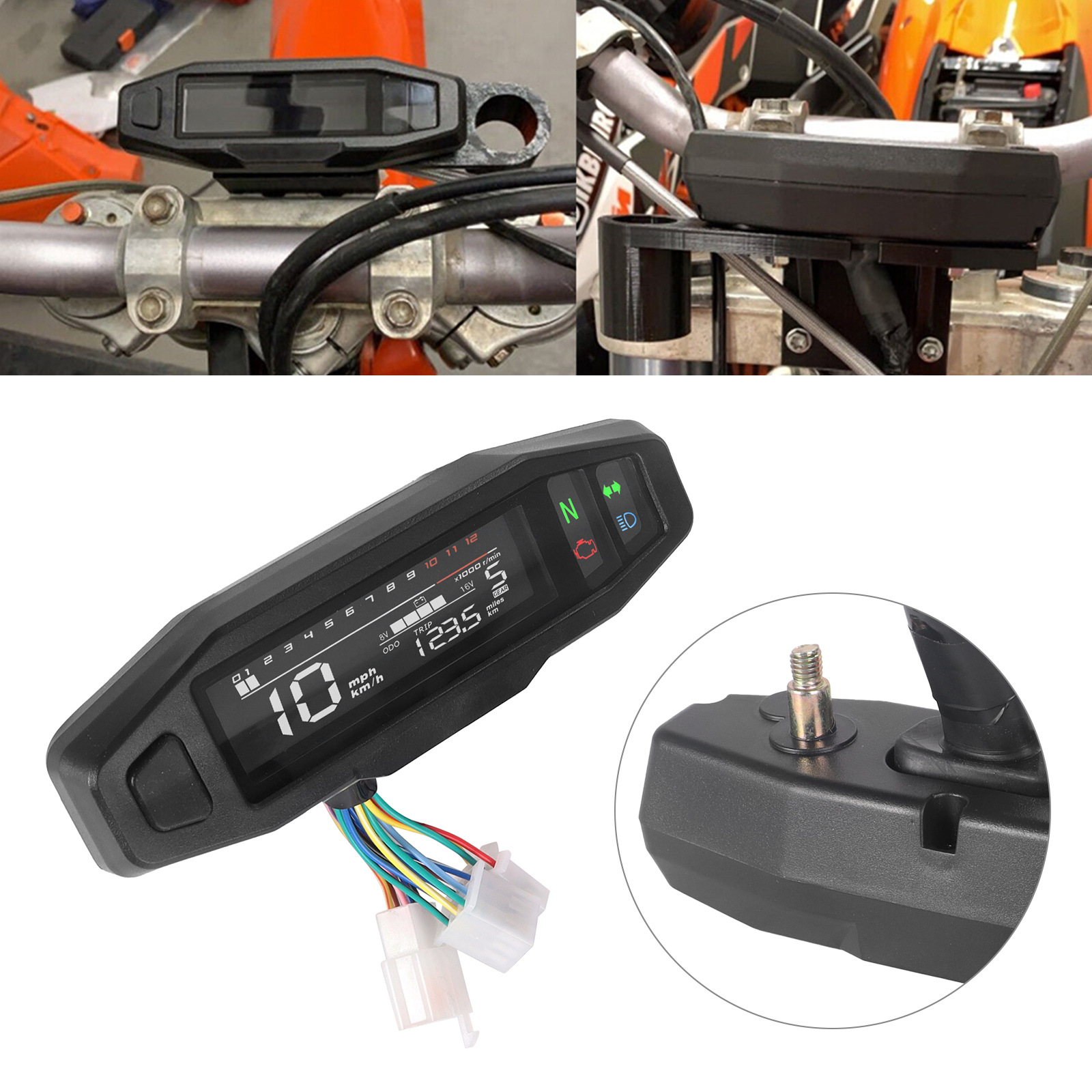 South American Motorcycle Modified Mini Va High-Definition Lcd Speedometer, Rpm Gauge, Fuel Gauge, Carburetor, Electric Injection Adjustable
