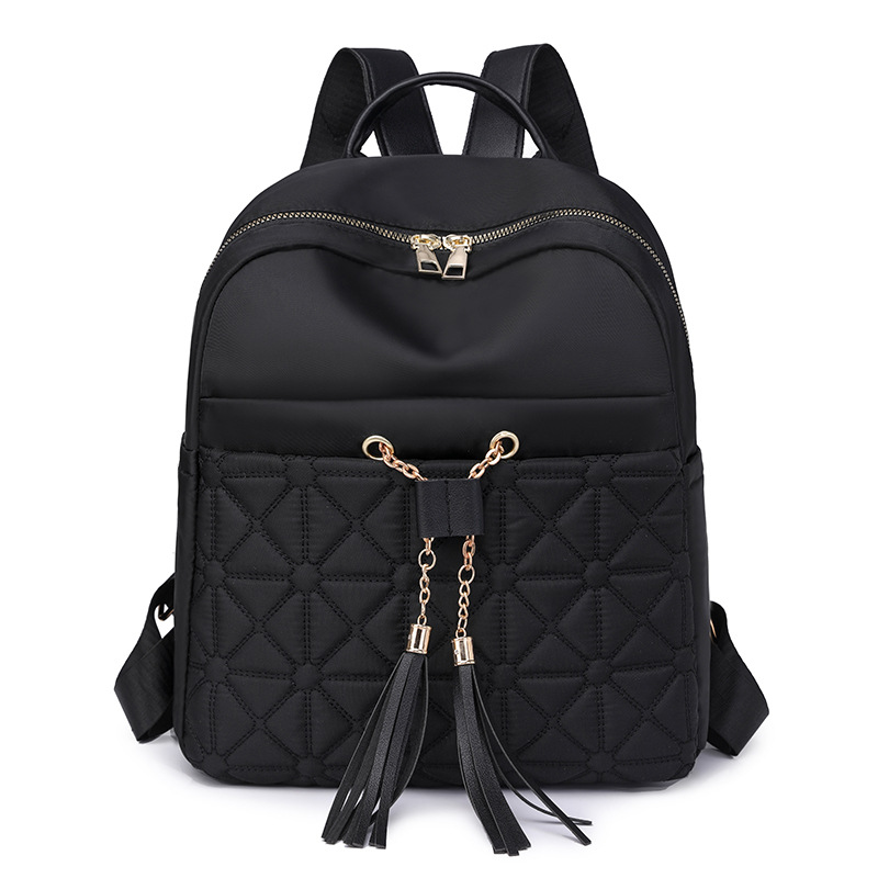 Mochila de bordar Lingge para mujer 2024 nueva versión coreana de la mochila de viaje salvaje mochila de viaje de gran capacidad para estudiantes de viaje