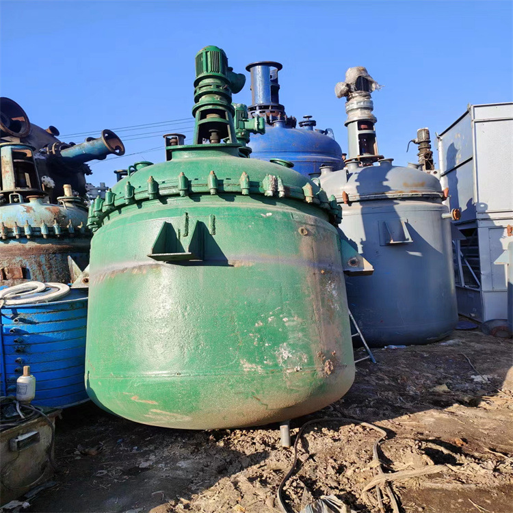 二手化工搪瓷反应釜 外加套蒸汽加热常压结晶釜 耐腐蚀锚式搅拌罐