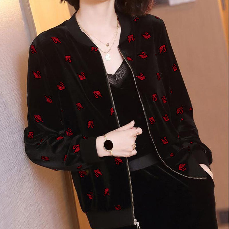 Spring and Autumn long-sleeved gold velvet coat for women ins new Korean style casual all-match fashion jacket top clothes wholesale