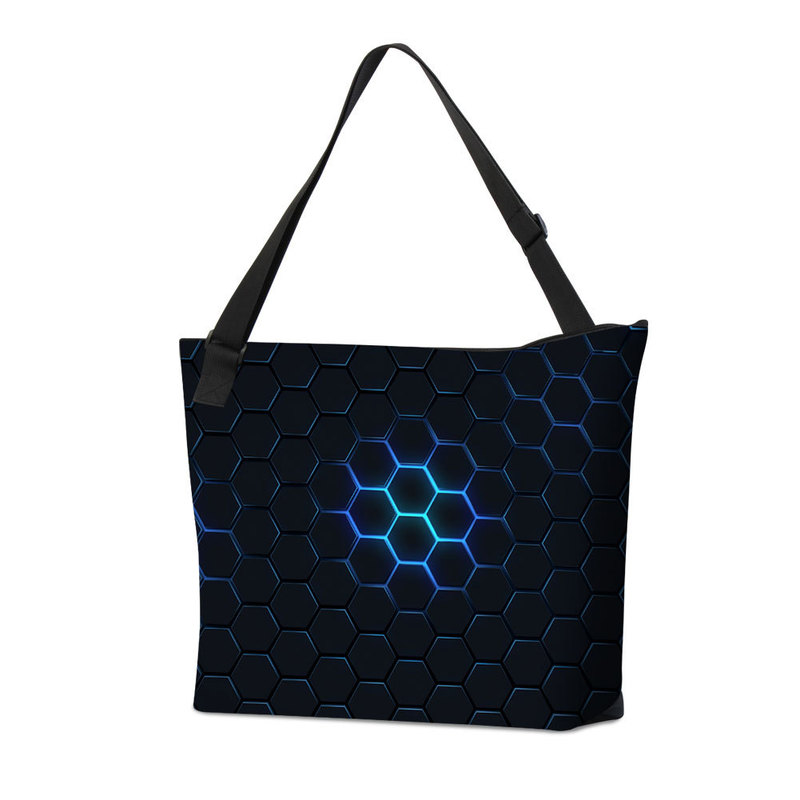 Customized pattern honeycomb abstract Women's bag bucket bag shoulder crossbody zipper bag European and American Foreign trade travel bag