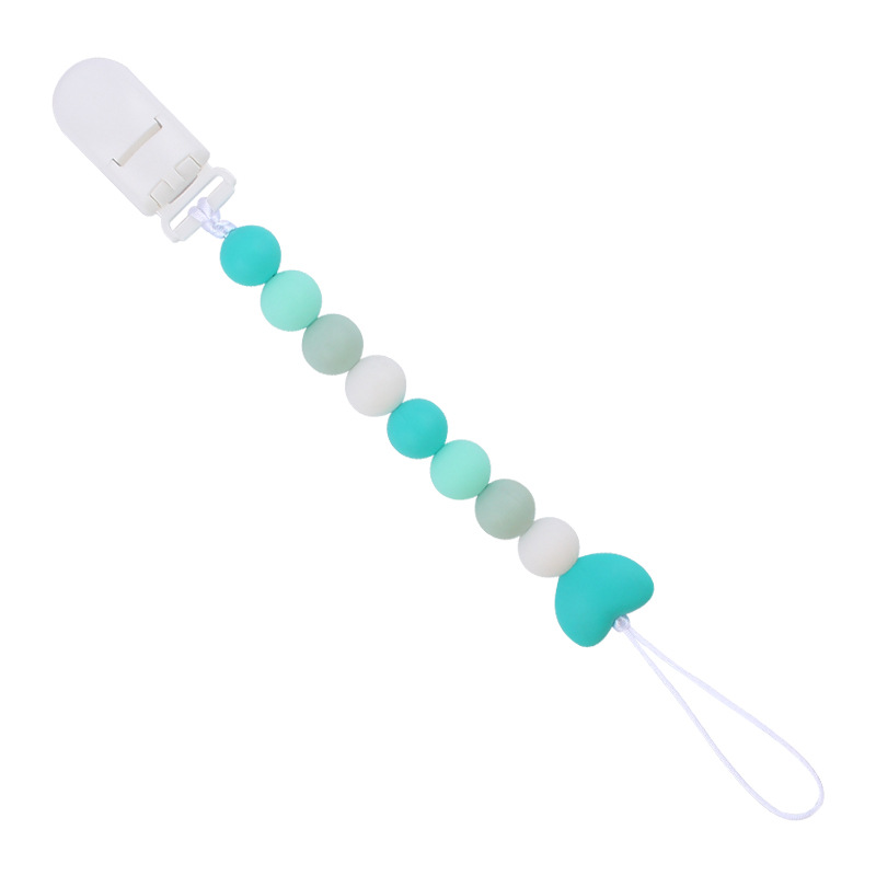 Bebé suministros chupete cadena creativa de dibujos animados amor cuentas de silicona mordedura cadena anti-gota molar Nuevo