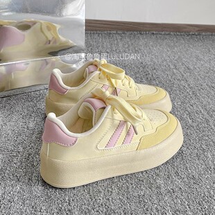 Spring casual skate shoes women's 2025 new niche non-bumping all-match shoes student party thick-soled small white shoes