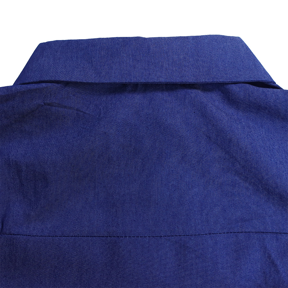 Abito da sera lungo da donna con stampa e dettagli in denim_voghion.com