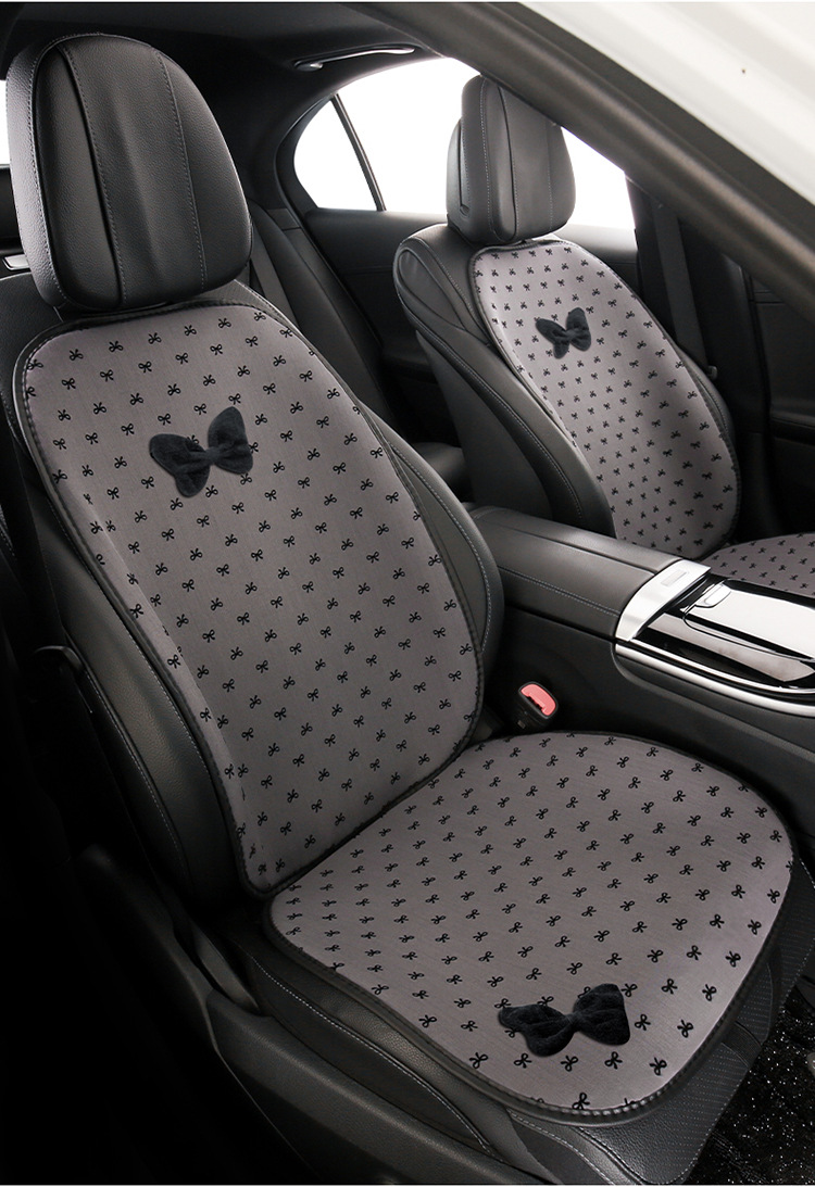 Car Seat Cushion, Universal for All Seasons, Half-Pack Seat Cover, Bow, Small Fragrance Goddess Style, Rear Three-Piece Car Seat Cushion