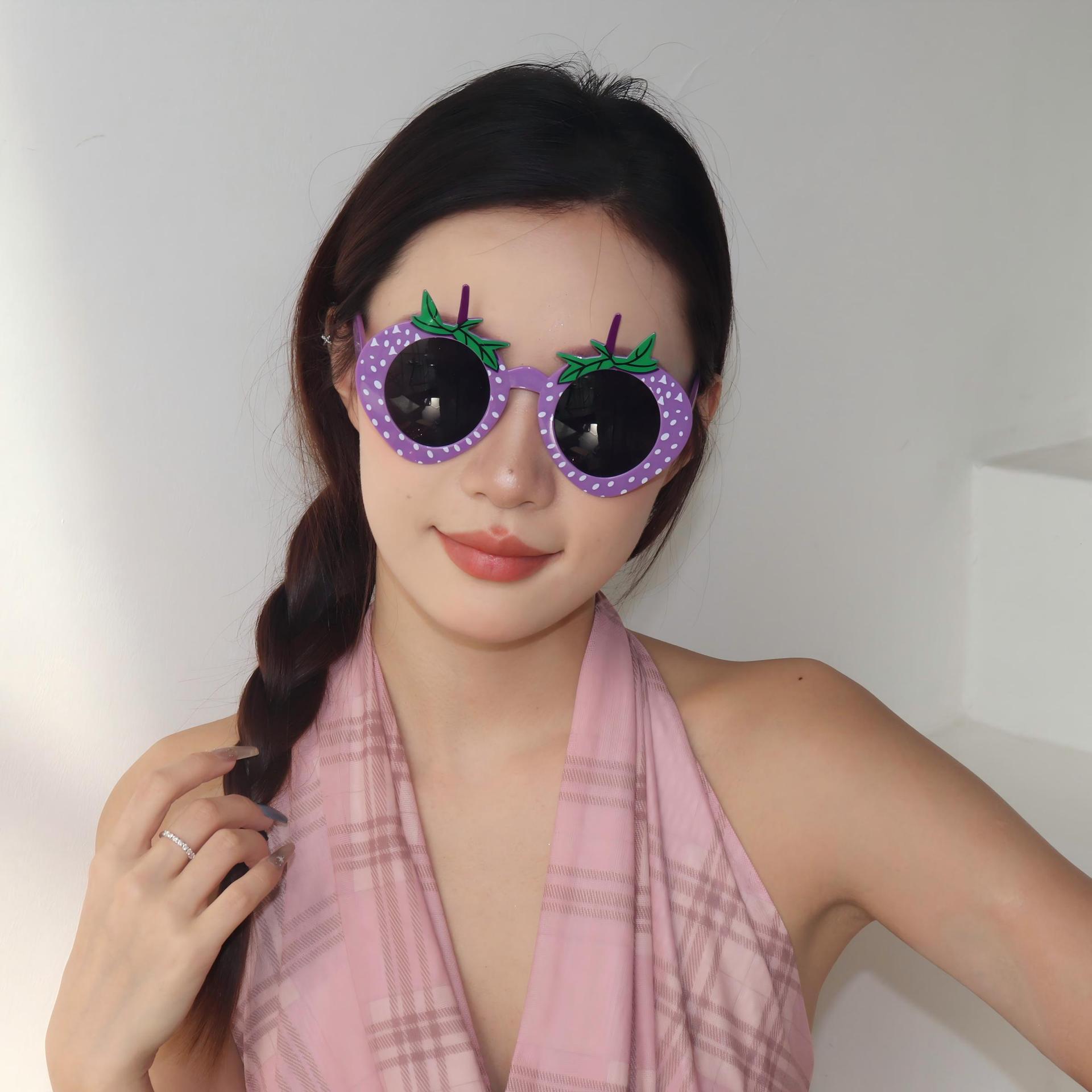 Gafas de Fiesta con Forma de Fresa de ABS para Fiestas de Verano y Fotografía