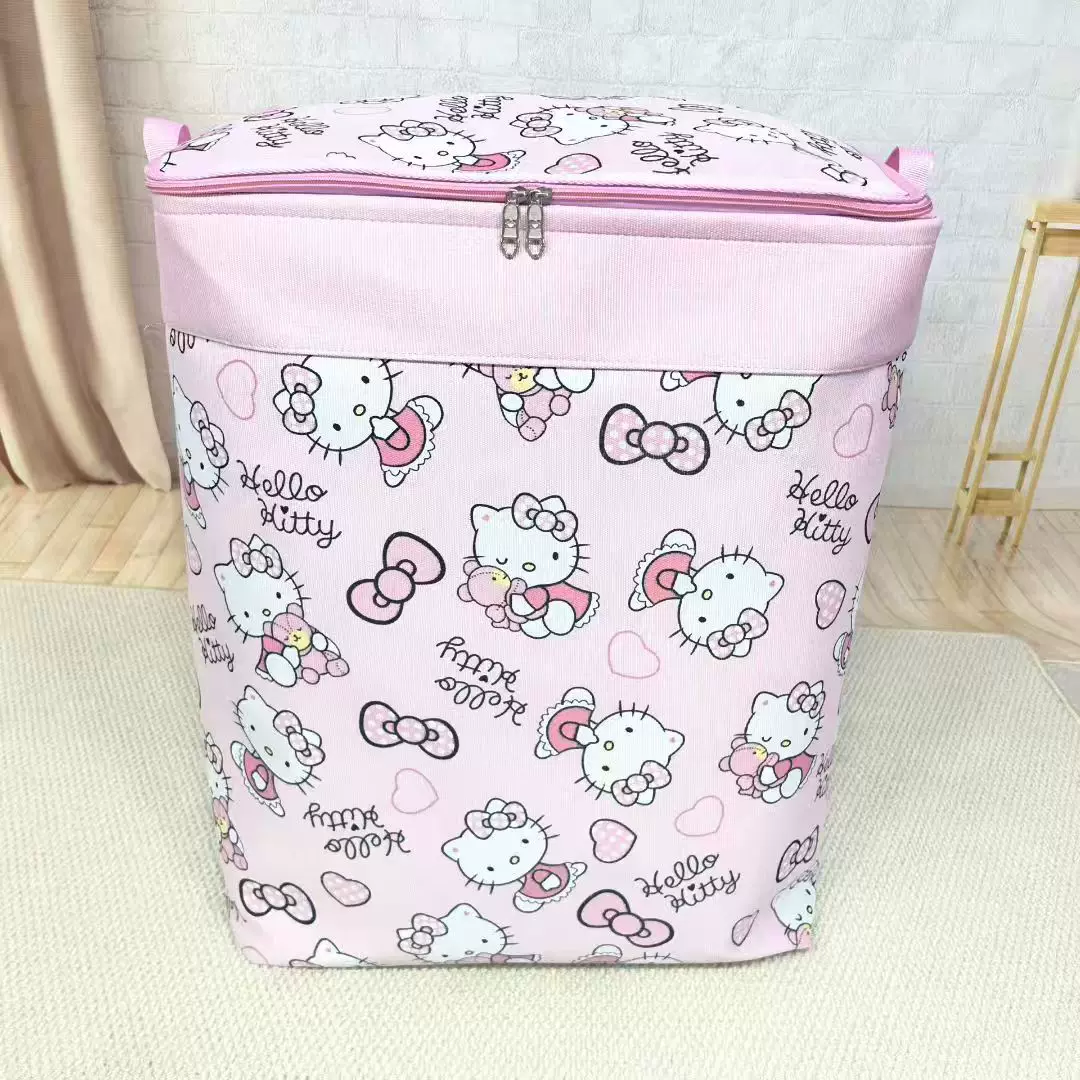 (现货速发)家用拉链收纳箱带钢圈带盖收纳袋整理箱防潮搬家折叠